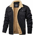 Chaqueta forrada de hombre con bolsillos interiores y laterales negro