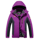 Chaqueta térmica de mujer forrada de piel, utilizada en la nieve lila