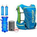 Mochila de hidratación con recarga de agua de 2 litros + 2 botellas de 500ml en color azul