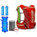 Mochila de hidratación con recarga de agua de 2 litros + 2 botellas de 500ml en color rojo