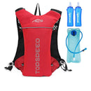 Mochila de hidratación con recambio de 2 litros y 2 botellas de 500ml.