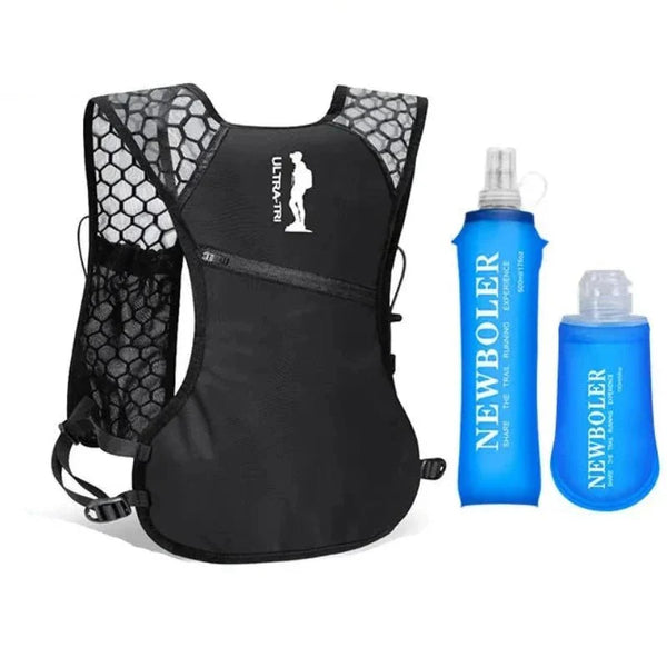 Mochila de hidratación de 2,5 capacidades con recambios de 500ml y 150ml en color negro