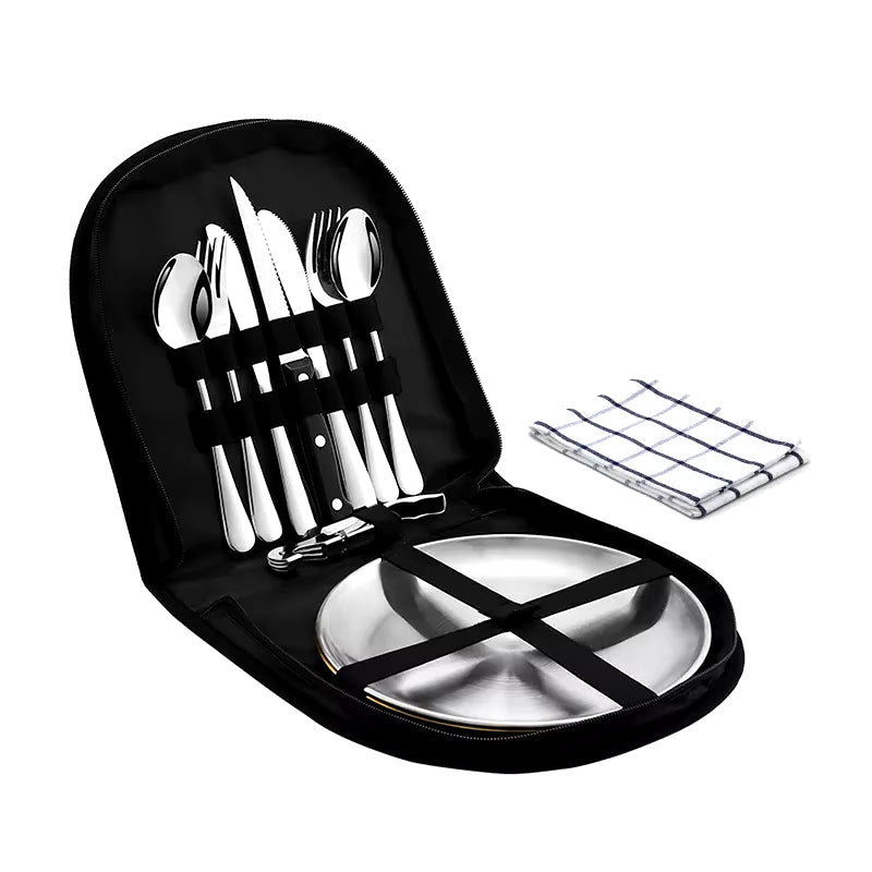 cubiertos para acampar
cubiertos con estuche
