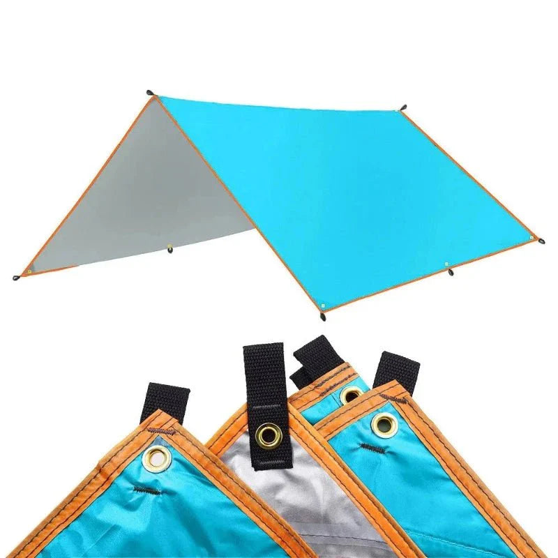 Lona de supervivencia, refugio para hamacas, cubierta de cocina exterior, carpa sencilla, tapete para carpa, lona para el suelo y sombra instantánea