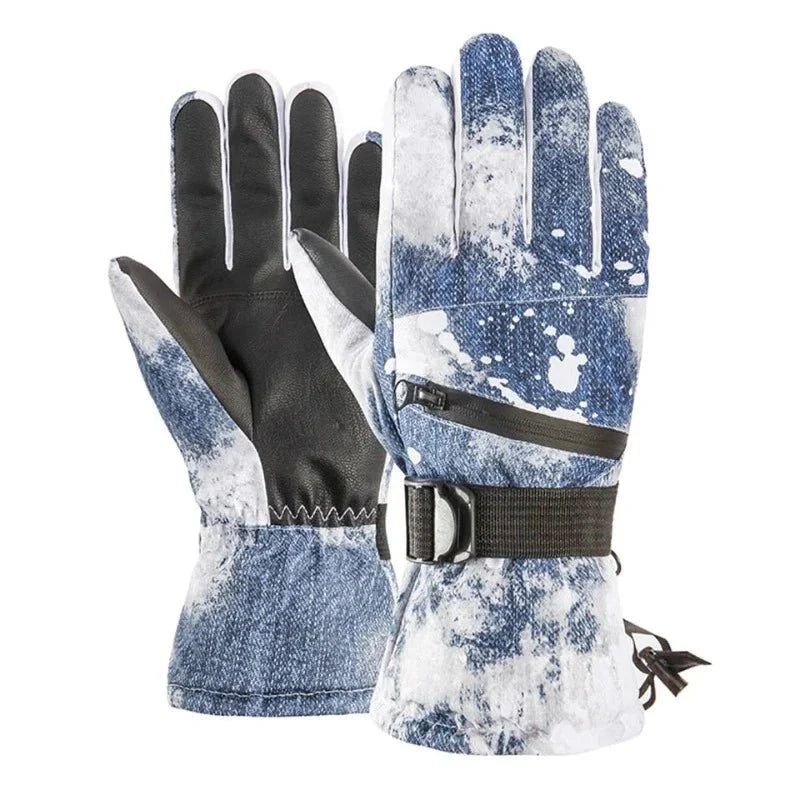 Guantes térmicos forrados, pantalla táctil, impermeables y cortavientos, con doble sistema de aislamiento térmico y cierre con hebilla