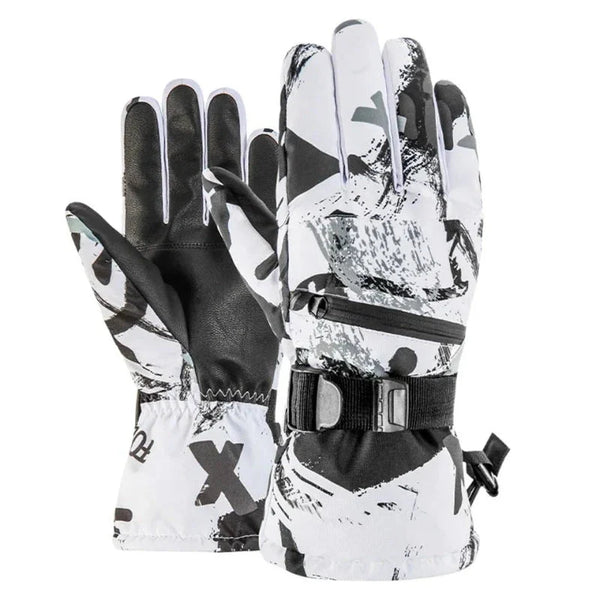Guantes térmicos forrados, pantalla táctil, impermeables y cortavientos, con doble sistema de aislamiento térmico y cierre con hebilla