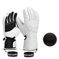 Guantes Skiing Material: poliéster cuero de cabra  A prueba de viento, térmico, espesante e impermeable, color blanca