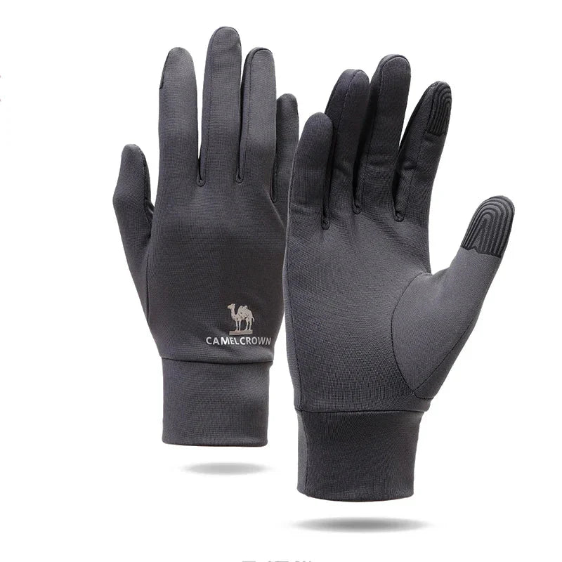 Guantes de pantalla táctil para mujer, transpirables y antideslizantes Guantes forrados de terciopelo, color gris