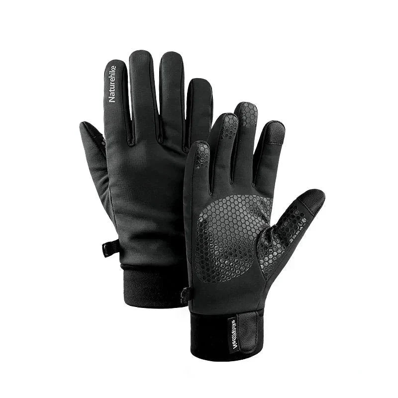 Guantes unisex multifuncionales, con forro interior de terciopelo, negro