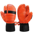 Guantes de piel de cabra con puño de neopreno material cuero, algodón PU, impermeable, color naranja