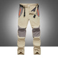 Pantalones ligeros de hombre recortes que garantizan flexibilidad de movimiento, color caqui